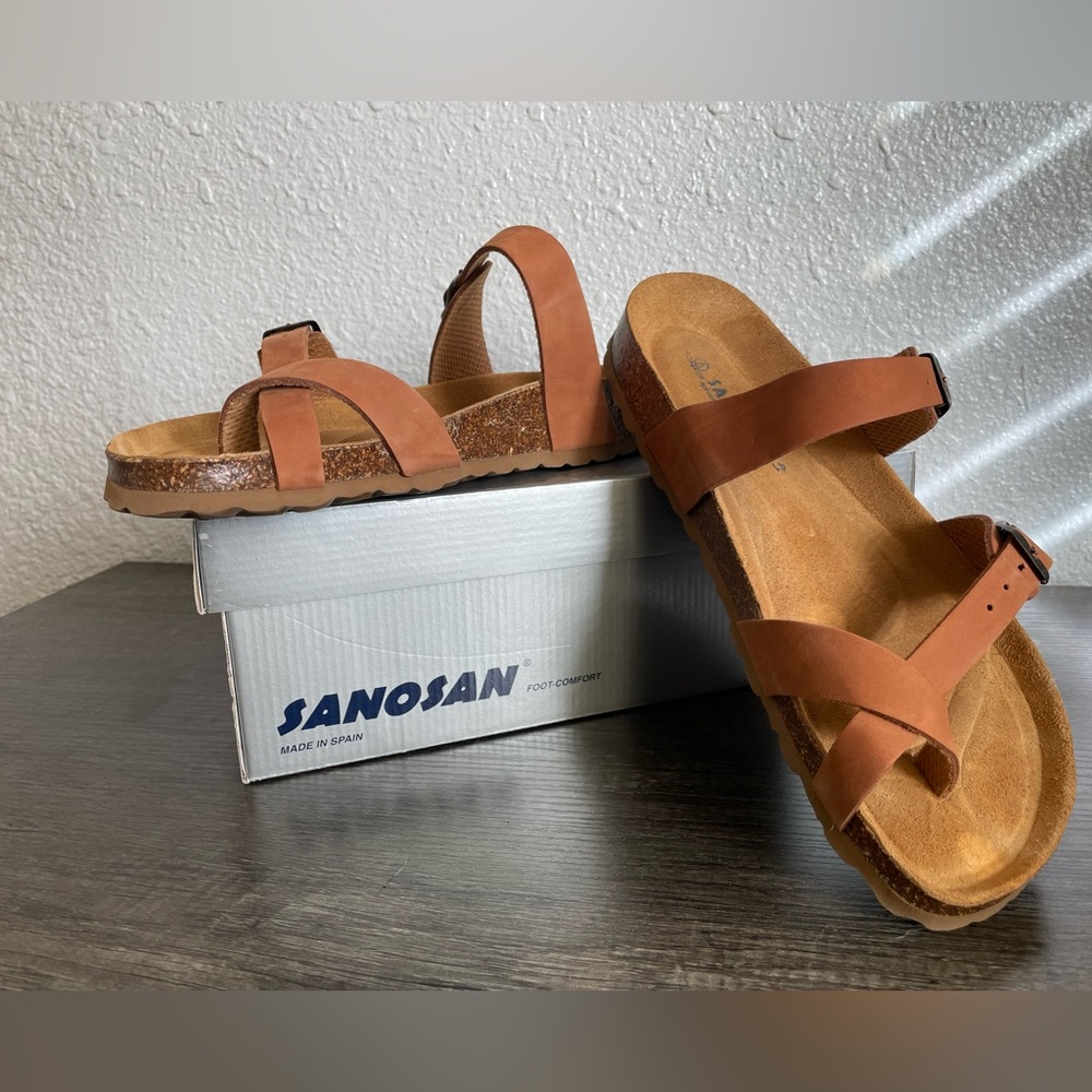 Sanosan nubuck leather and suede sandals